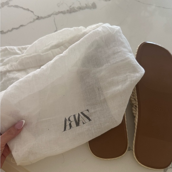 Zara Cream Sandals with Intricate Rope Design BRAND NEW - Picture 4 of 7